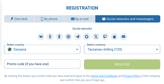 Registration by Social Networks